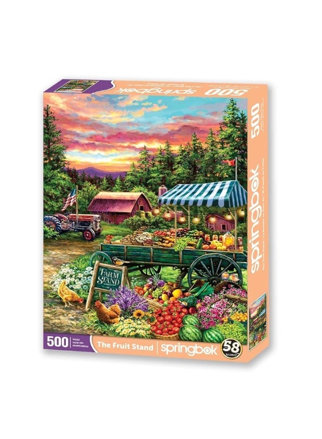 Springbok's 500 Piece Jigsaw Puzzle The Fruit Stand - Made in USA