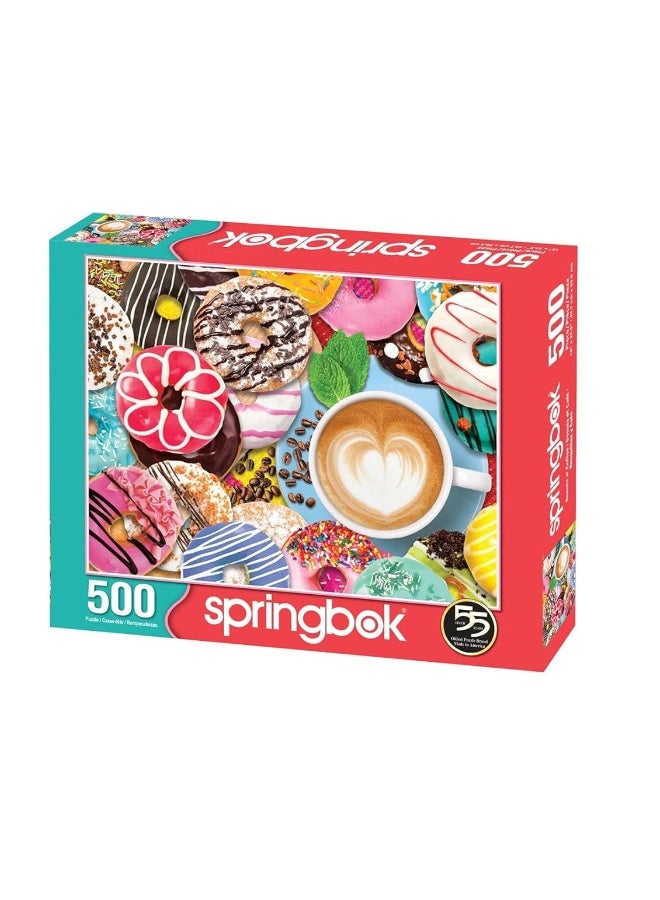 Springboks 500 Piece Jigsaw Puzzle Donuts N Coffee  Made in USA