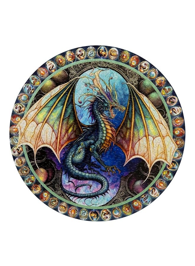 Springboks Dragon Heart 500 Piece Round Jigsaw Puzzle for Adults  Unique Cust Pieces with Spectacular Dragon Image  Made in USA