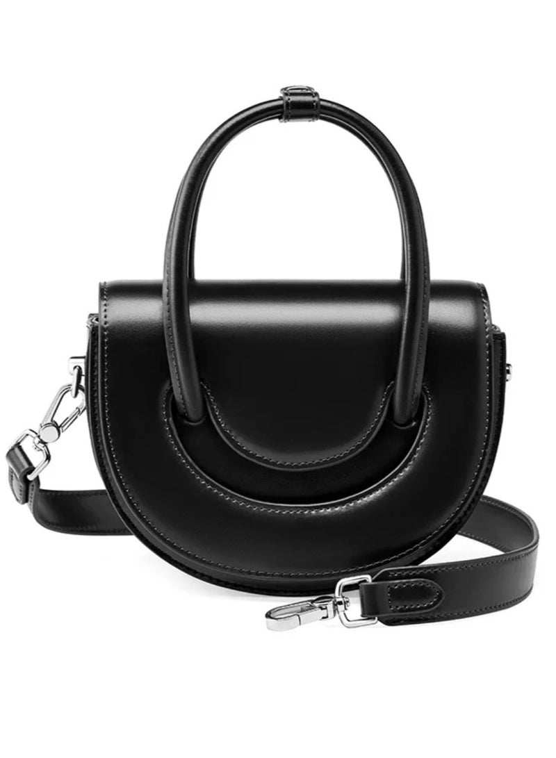 Genuine Leather Handbags for Women - Crossbody Women's Handbag, Fashion ladies small purse, Female luxury crossbody sling bag, Tote Shoulder Bag's - Black