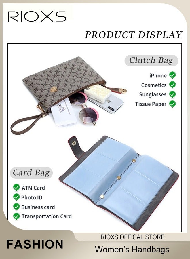 Women Fashion Bags 6pcs Handbags Large Capacity Satchel Purses and Handbags for Women Vintage Printing Shoulder Tote Bags and Wallets