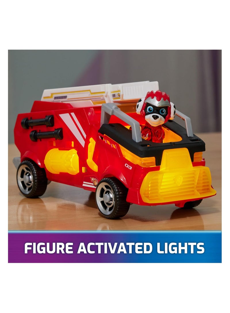 Paw Patrol: The Mighty Movie, Firetruck Toy with Marshall Mighty Pups Action Figure, Lights and Sounds, Kids Toys