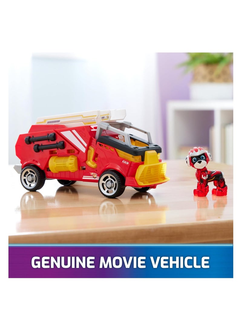 Paw Patrol: The Mighty Movie, Firetruck Toy with Marshall Mighty Pups Action Figure, Lights and Sounds, Kids Toys