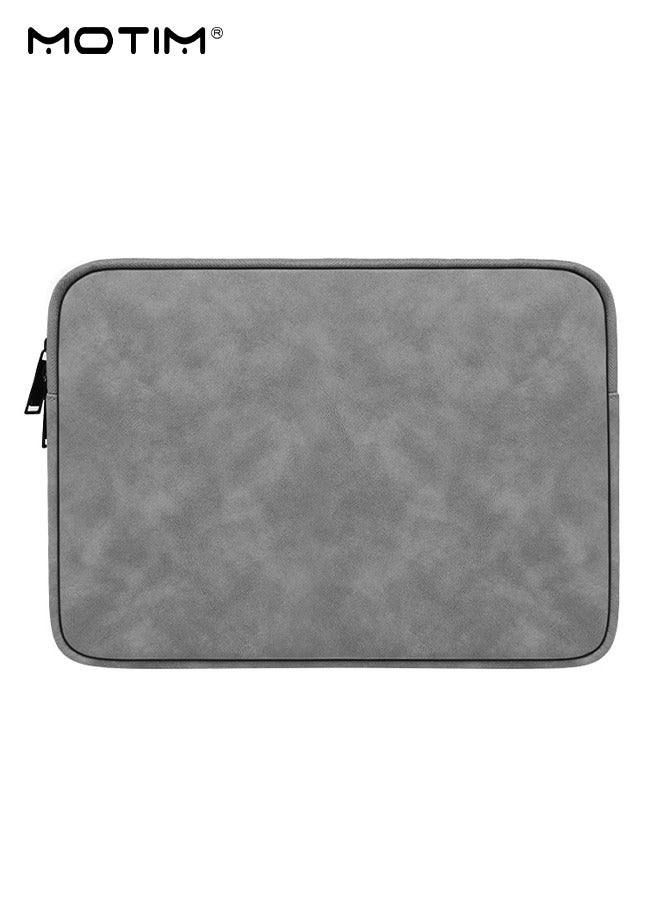 Laptop Sleeve 13-14'', Shockproof Waterproof Leather Laptop Case, Portable Laptop Sleeve, Soft Padded Zipper Sleeve Laptop Case Cover, Compatible with MacBook Air 13 MacBook Pro 13 2021 2020 2019