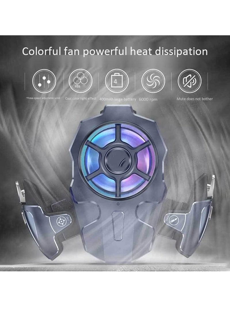 AK03 Mobile Game Controller with Fan Cooler for PUBG - Joystick Trigger for iOS & Android