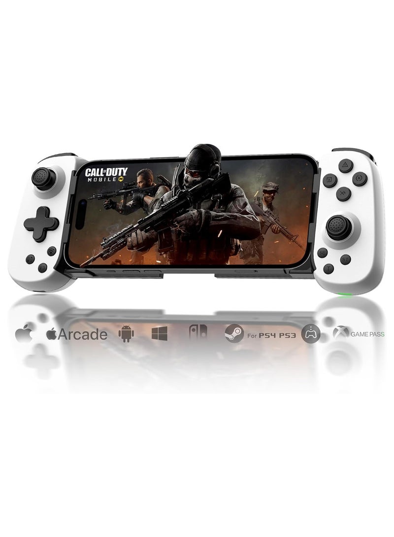 D6 Wireless Game Controller for iPhone/Android/PC, Multi-Platform Gamepad with Hall Joystick, Turbo, 6-Axis Gyro & Dual Motor Vibration – Compatible with Switch, PS3, PS4, iOS, Android | Cloud Gaming & Remote Play Support