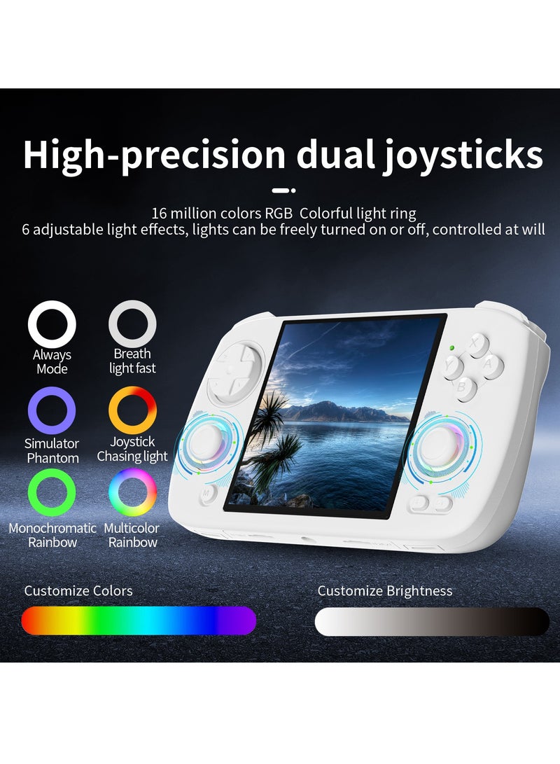 RG CubeXX Handheld Game Console H700 quad-core ARM 3.95-inch IPS screen 3800Mah WIFI Bluetooth Retro Video Players(White 32+64G)