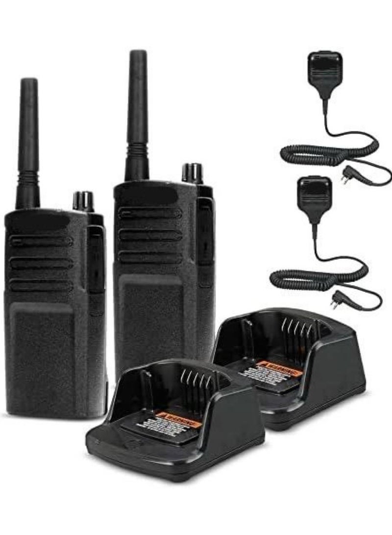 On-Site 2-Way Radio (RMU2040) + 2 x HKLN4606 Remote Speaker Mic - 2 Pack with Mic Bundle