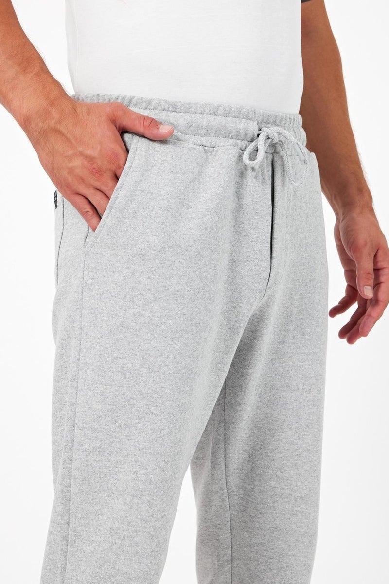 Thick Grey Men's Sweatpants Jogger Back Pocket Elastic Leg Regular Fit Non-raised