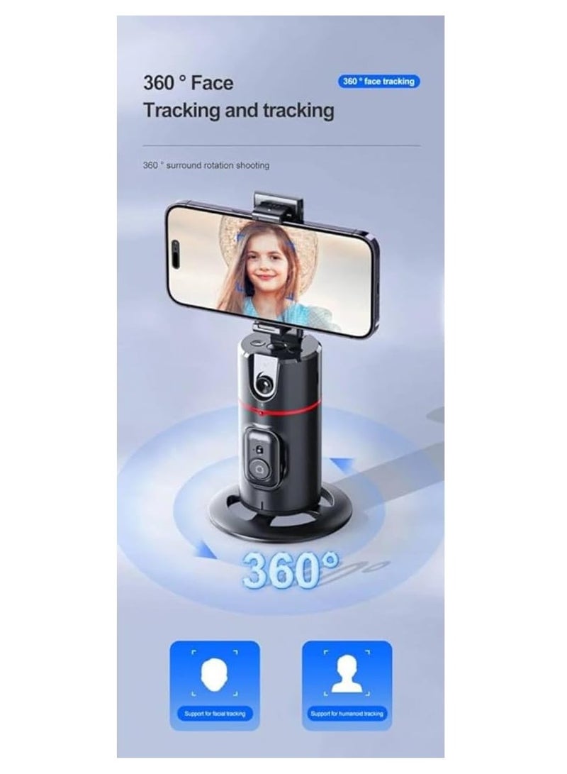 360° Auto Face Tracking Gimbal Stabilizer for Smartphones/Smart AI Motion Sensor, No App Required, Remote Shutter,Perfect for Selfies, Vlogs, Live Streaming, Video Recording, Gesture Control Tripo