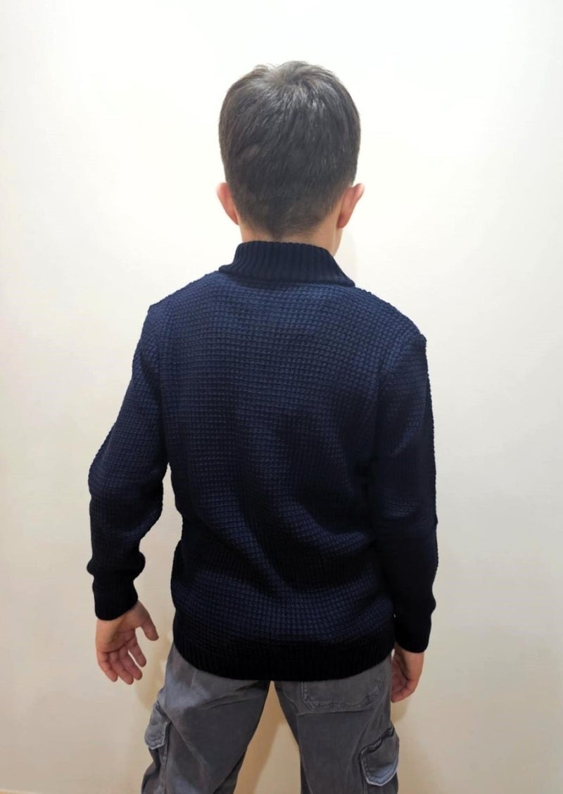 Alexandergardi Half Turtleneck Zippered Child Cardigan (C23-7104)