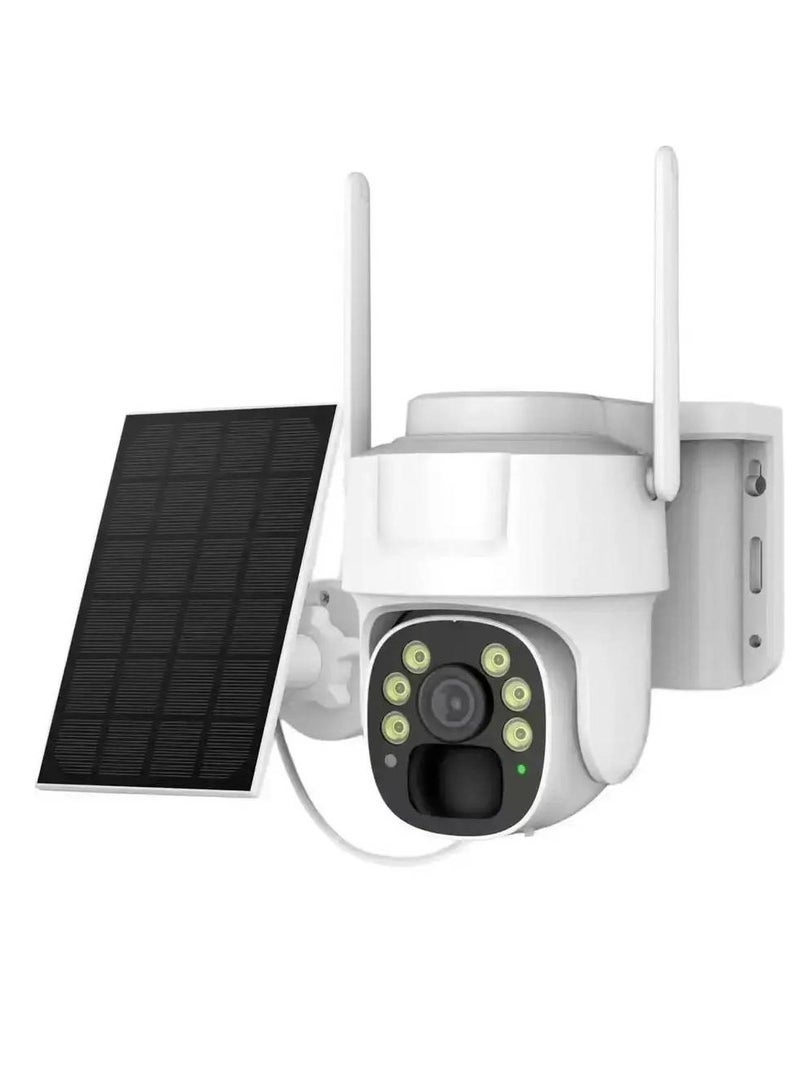 Solar CCTV Camera with 10x Dual Lens Zoom | IP65 Waterproof, Two-Way Audio, PIR Motion Detection, PTZ Functionality, and Remote App Access