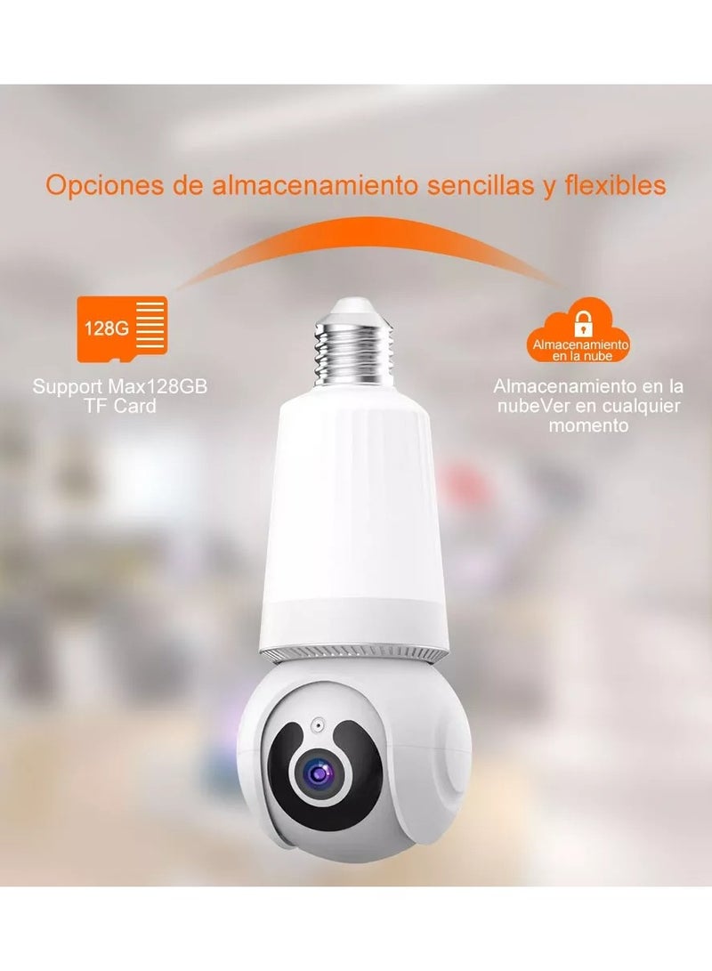 Indoor Light Bulb Camera 360 Degrees HD 1080p With E27 Lamp Holder Wide Voltage Adaptation 2.4G Wifi Camera