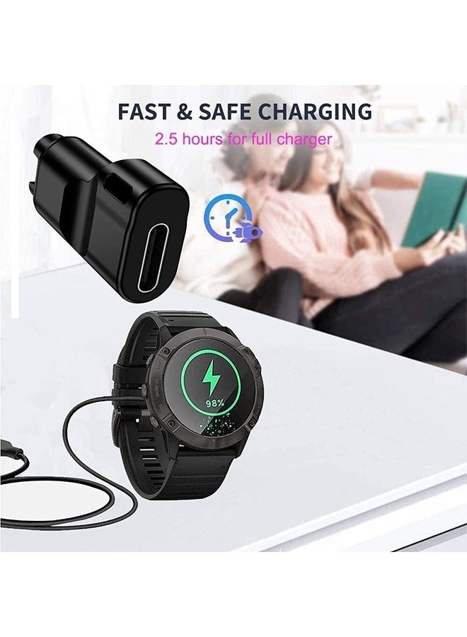 Sports Watch Charger to Type C Adapter, 2 Pack Compatible with Garmin Fenix 7/7S/7X/6S/6/6X/5S/5/5X, Instinct 1/2/2S/Tide/Tactical, Forerunner, Vivomove,Vivoactive,Venu Series and More