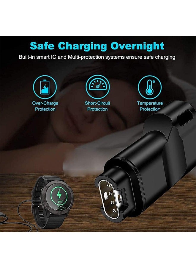 Sports Watch Charger to Type C Adapter, 2 Pack Compatible with Garmin Fenix 7/7S/7X/6S/6/6X/5S/5/5X, Instinct 1/2/2S/Tide/Tactical, Forerunner, Vivomove,Vivoactive,Venu Series and More