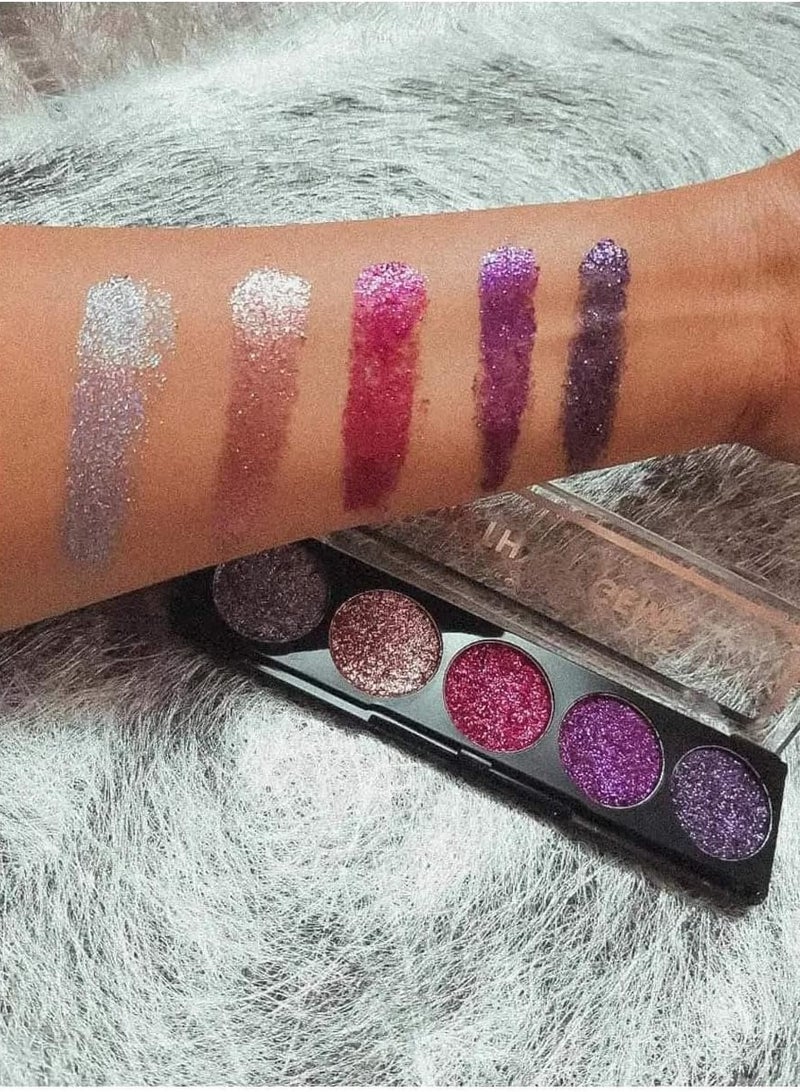 Cosmetics 5 Shade Gems Glitter Palette Unleash Your Inner Sparkle with Vibrant Pressed Glitters and Gems for Effortless Glam Raise Your Look with Richly Pigments