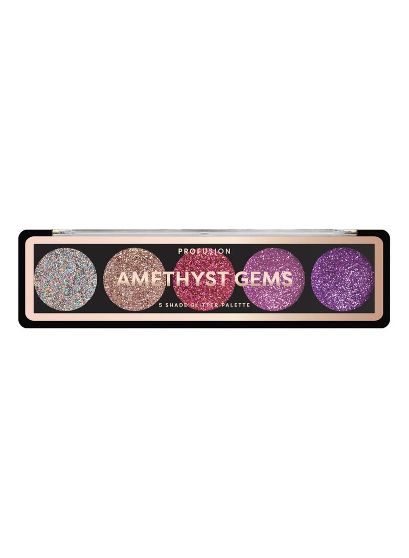 Cosmetics 5 Shade Gems Glitter Palette Unleash Your Inner Sparkle with Vibrant Pressed Glitters and Gems for Effortless Glam Raise Your Look with Richly Pigments