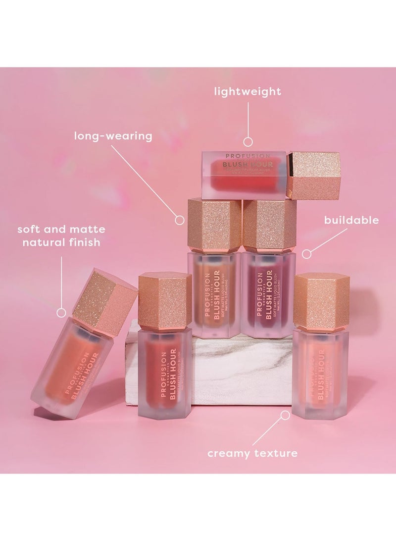 Cosmetics Blush Hour for Face Lightweight and Long Wearing Soft Matte Liquid Blush Provides Natural Finish Creamy Texture Which is Buildable Essential Beauty Tool for Raising Your Glow