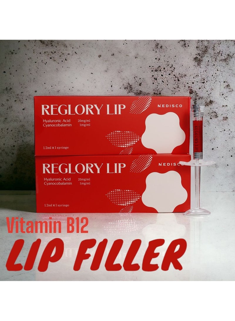 Medisco Reglory Vitamin B12 Lip Filler Natural Volume Hydration Color Boost with Healing Benefits