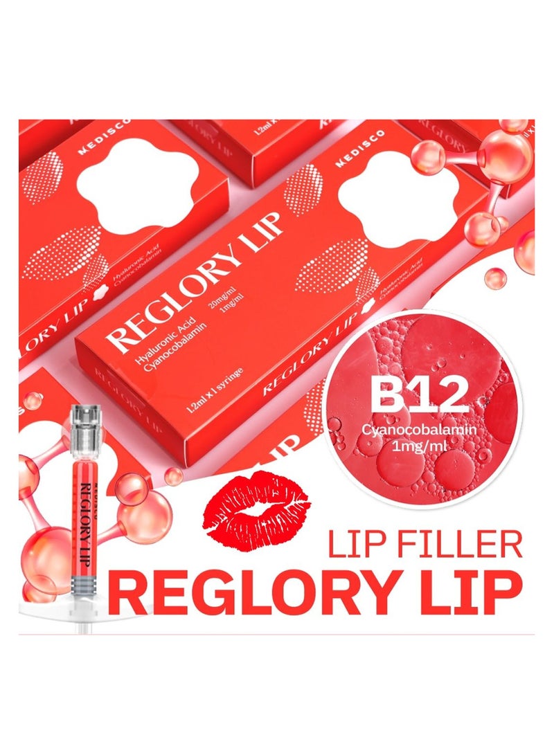 Medisco Reglory Vitamin B12 Lip Filler Natural Volume Hydration Color Boost with Healing Benefits