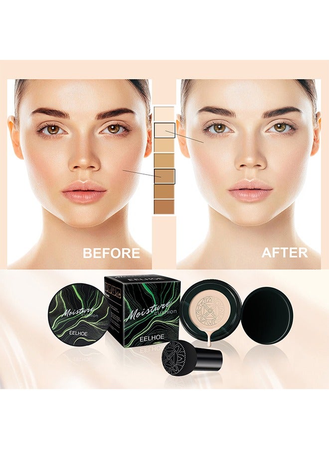 Mushroom Head Air Cushion BB Cream,Facial Concealer,Brightening And Moisturizing Natural Nude Makeup Foundation (Natural Color)