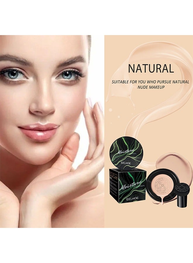 Mushroom Head Air Cushion BB Cream,Facial Concealer,Brightening And Moisturizing Natural Nude Makeup Foundation (Natural Color)