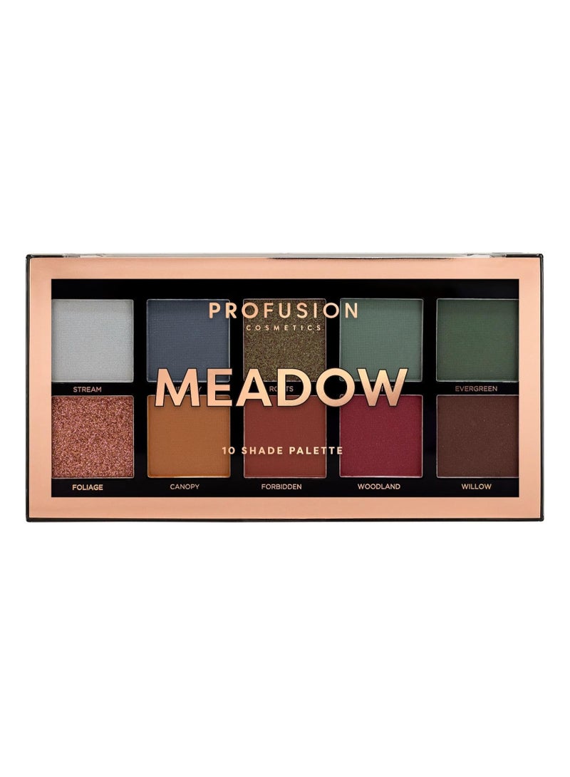 Cosmetics 10 Shade Eyeshadow Palette High Pigmented Multi Finish Colors  Vegan and Cruelty Free Create Stunning Looks On the Go Travel Friendly and Versatile Makeup Meadow