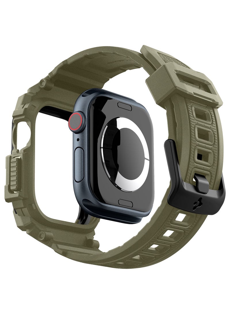 Rugged Armor Pro for Apple Watch Series 10 (46mm) Case with Band - Vintage Khaki