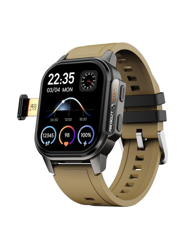 Fire-Boltt Snapp Smart Watch, Selfie Camera, 4G Nano-SIM Slot, 54.1mm AMOLED Display, Play Store- Unlimited apps, 1000mAh Battery, 2GB/4GB RAM + 16GB/64GB ROM (Alpine Olive)