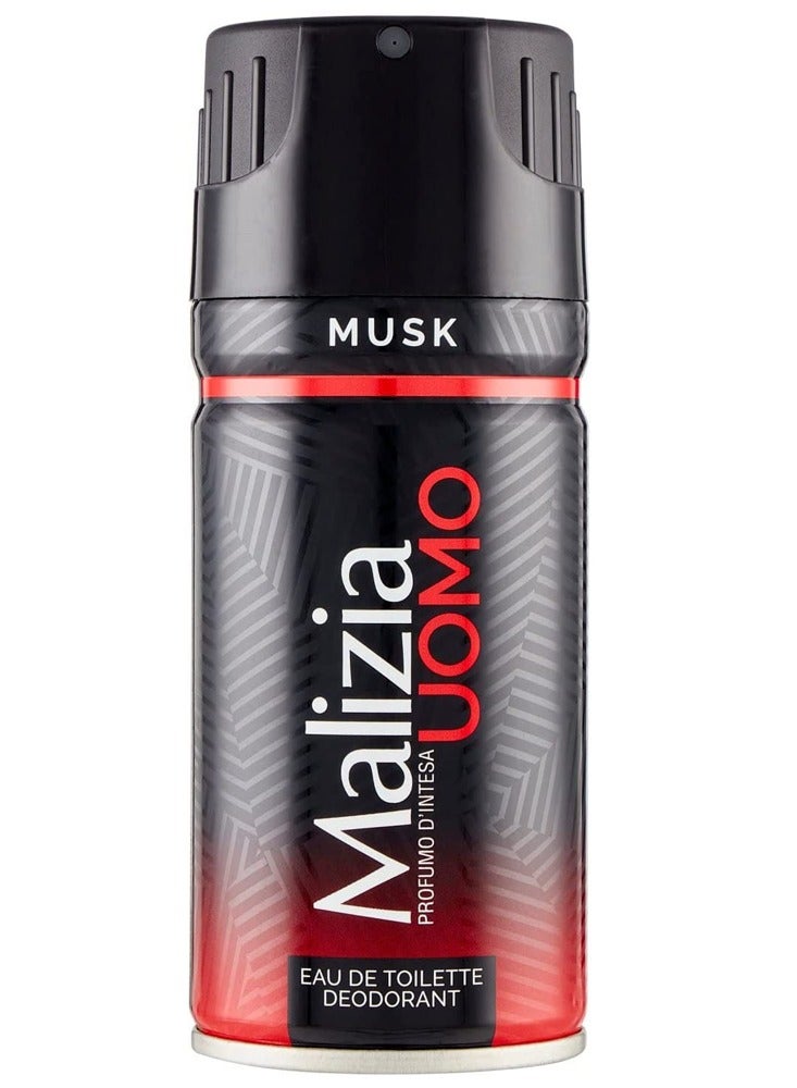 Malizia Uomo Musk Deodorant Body Spray 150ml (Pack of 12)