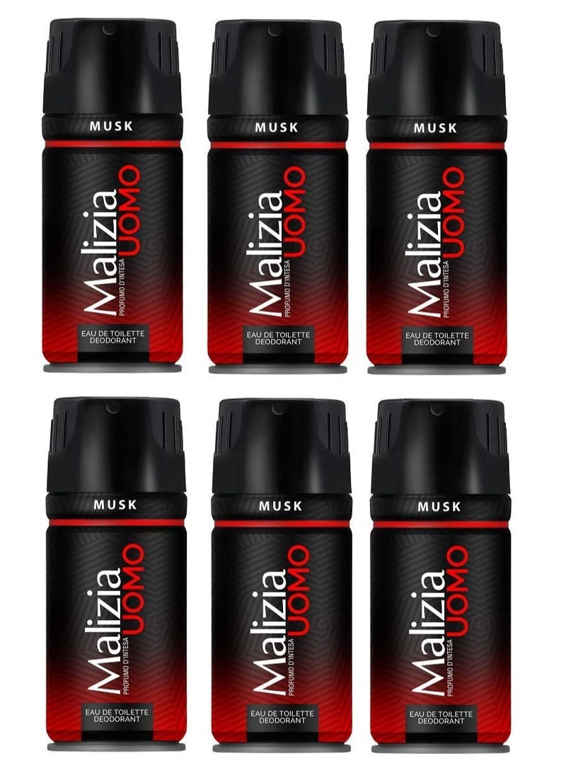 Musk Deo Deodorant Spray For Men 150ml (Pack of 6)