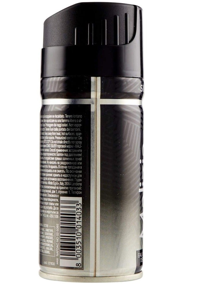 Malizia Uomo Deodorant Silver Body Spray 150ml (Pack of 12)