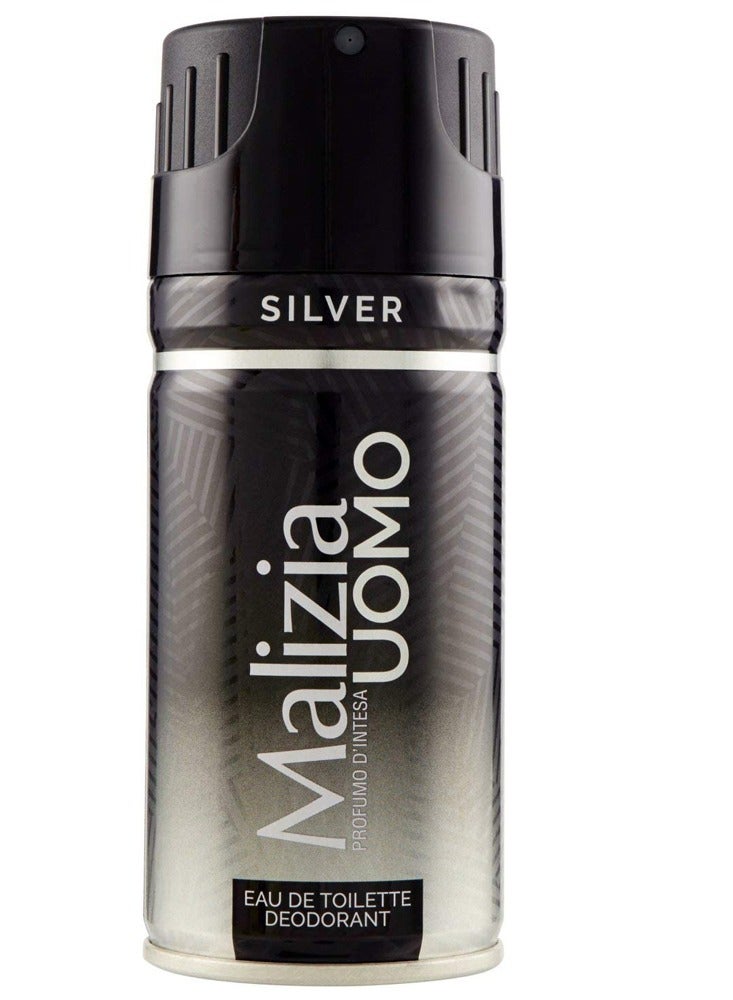 Malizia Uomo Deodorant Silver Body Spray 150ml (Pack of 12)