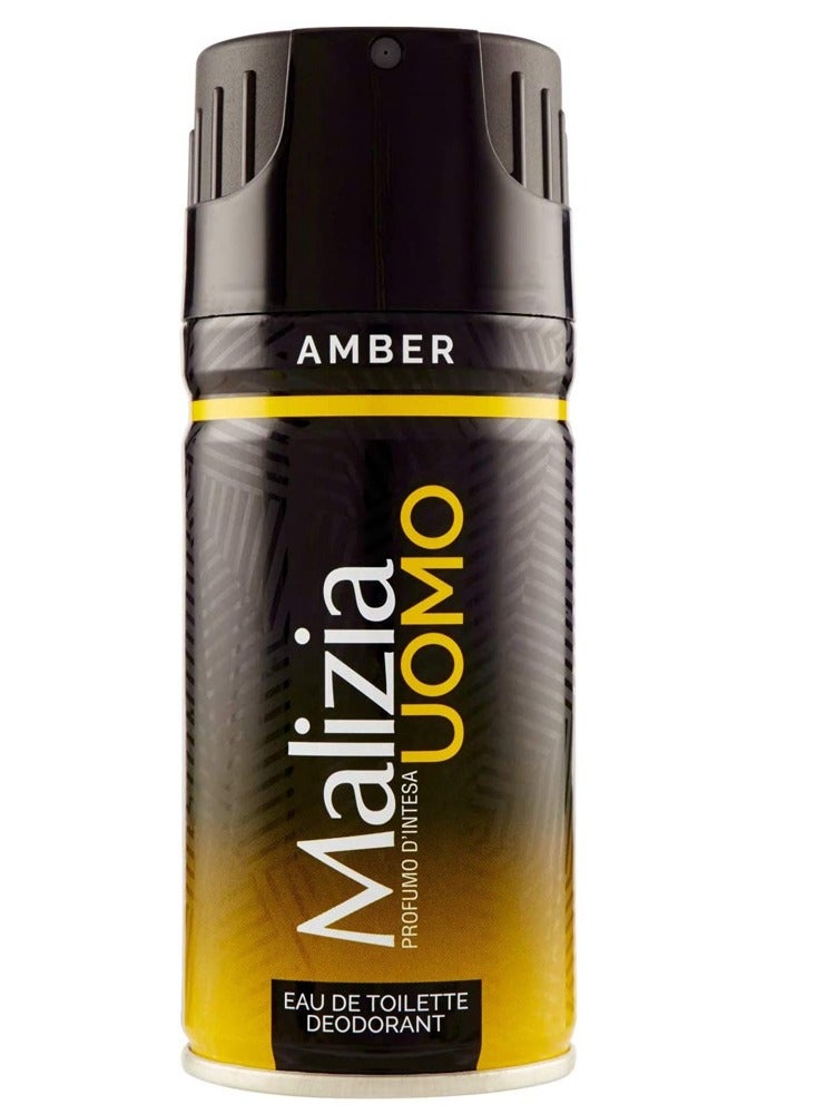 Malizia Uomo Amber Deodorant body Spray 150ml (Pack of 12)