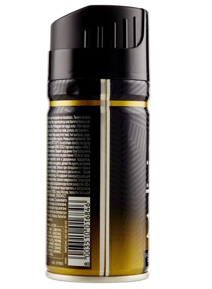 Malizia Uomo Deodorant Gold Body Spray 150ml (Pack of 6)