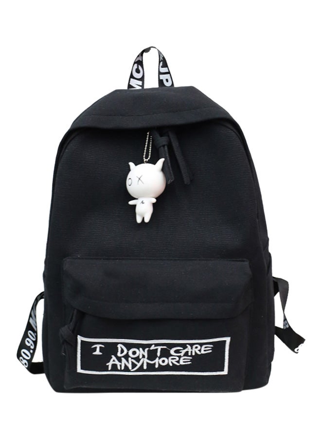 Zipper Closure Backpack Black