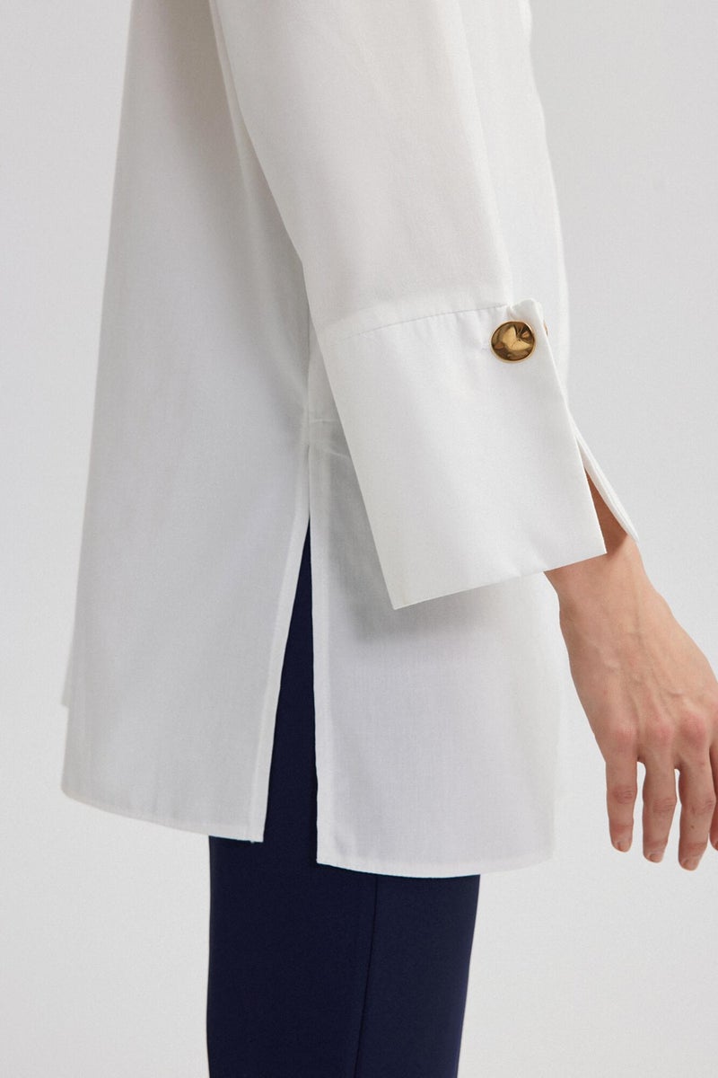 Wide Cuff Poplin Shirt