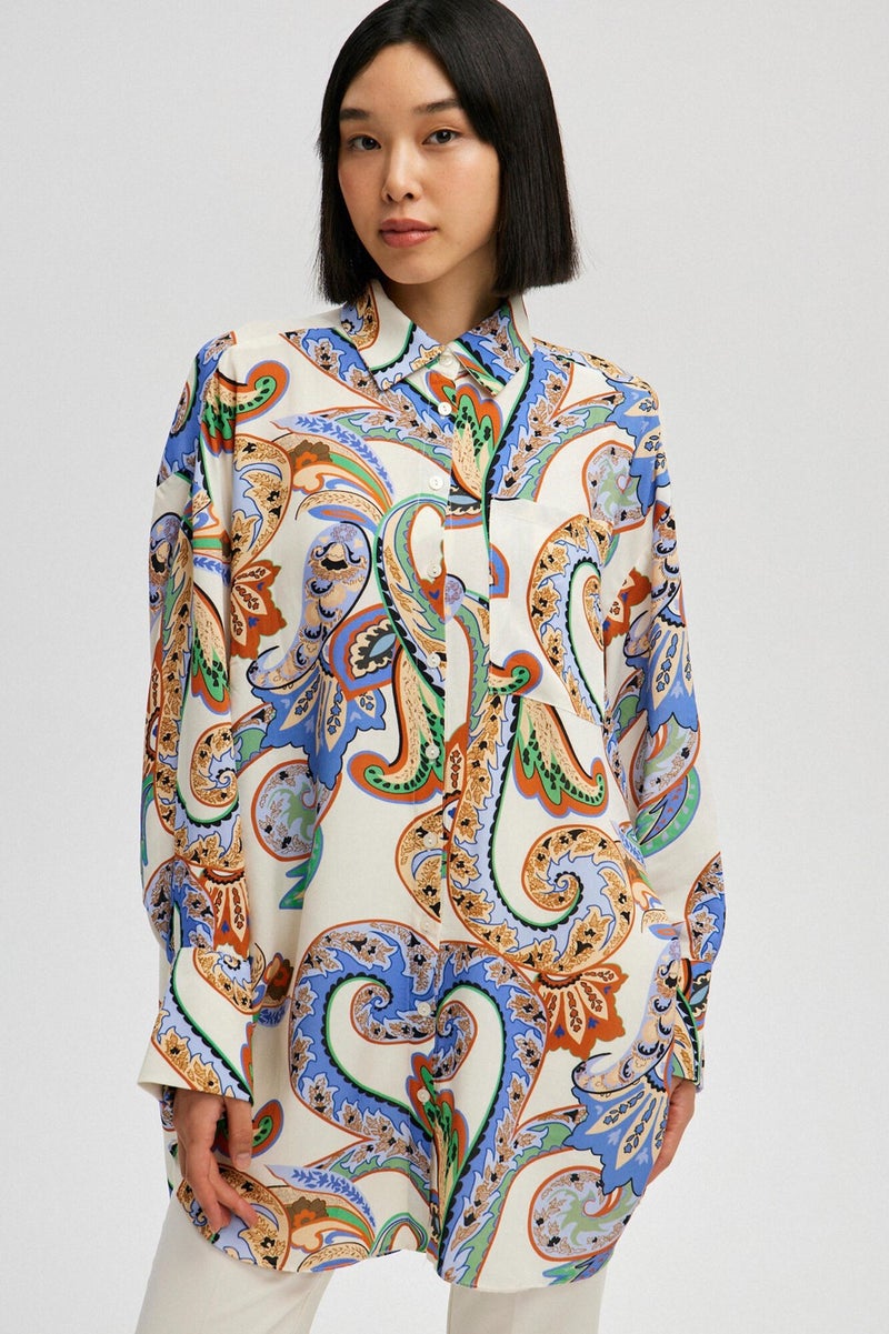 Touche Paisley Patterned Viscose Shirt