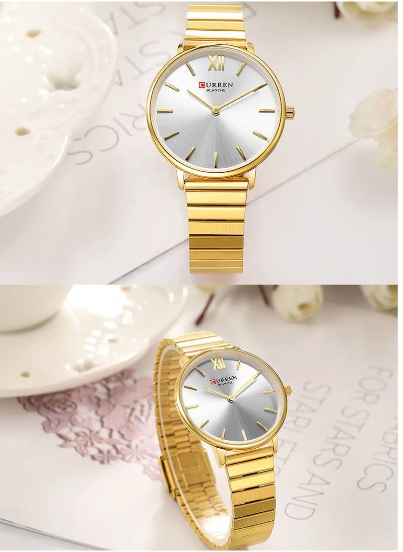 CURREN-9040 Original Brand Band Wrist Watch For Women With Free Box