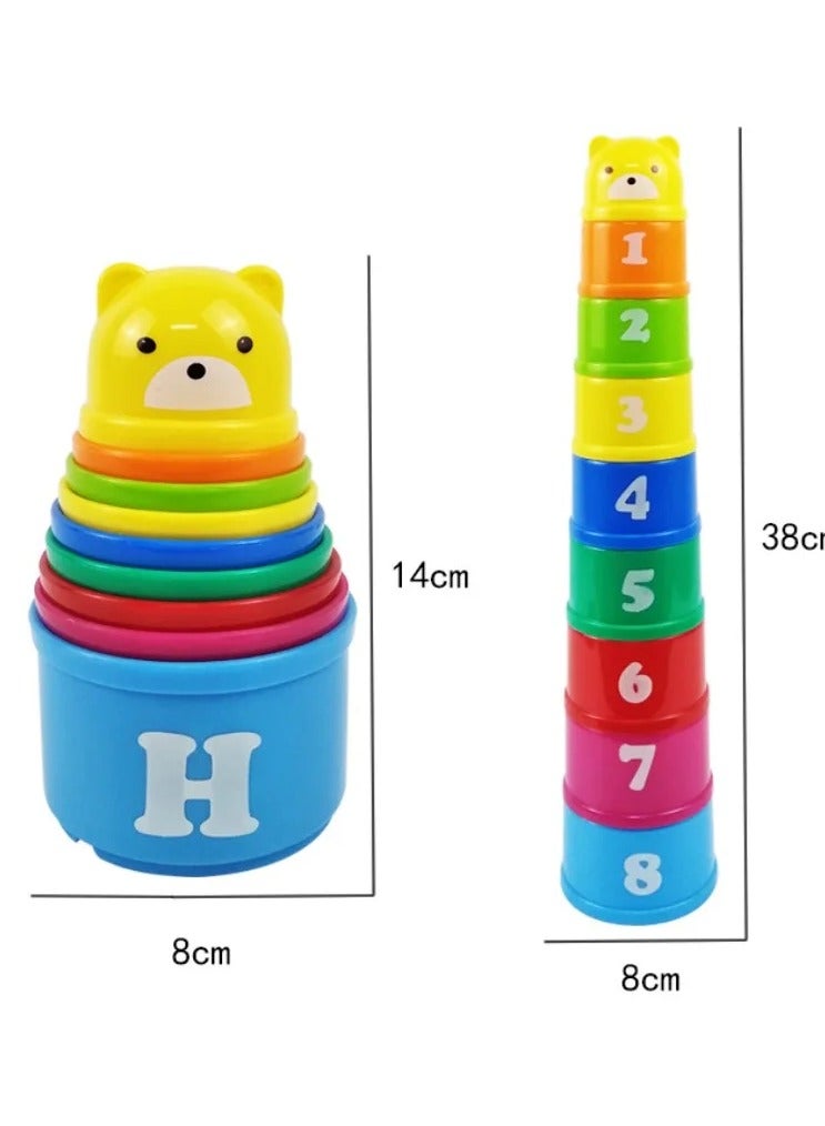 Kid Brain Response Battle Fold Cup Hand Speed Competition Stack Game Early Education Puzzle Train Board Game Toy