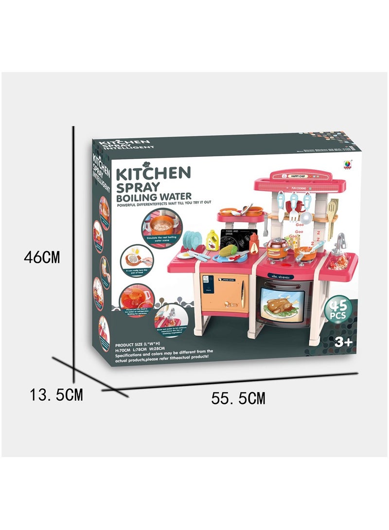 70CM Puzzle Kitchen with 45PCS - Spary Boiling water