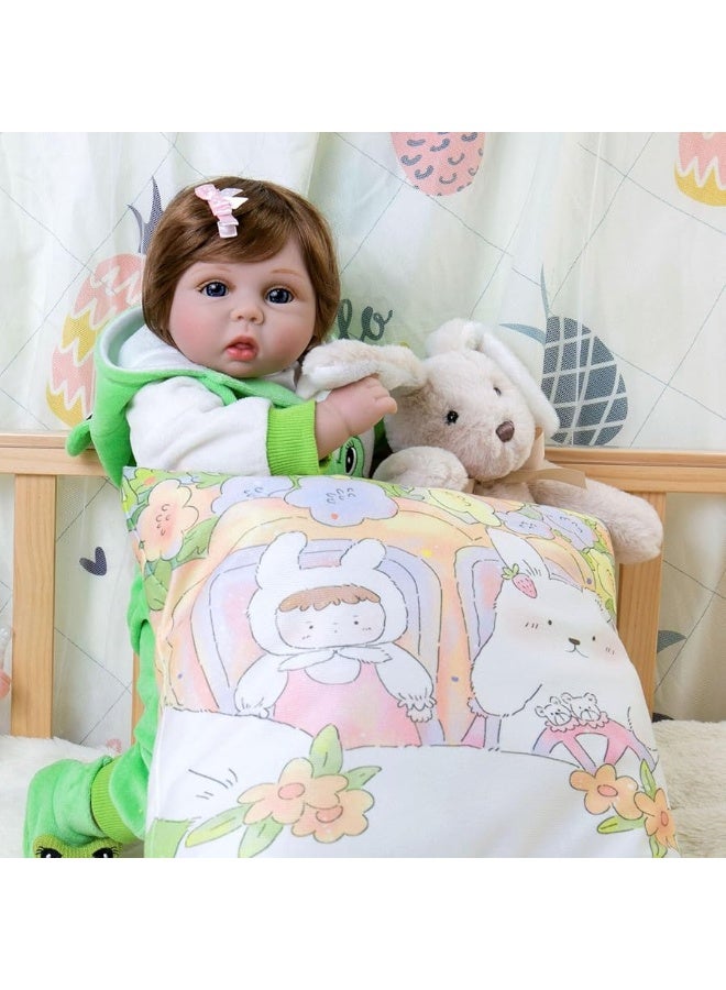 Aori Reborn Dolls Lifelike Newborn Baby Doll Realistic Weighted Toddler Real Life 22 Inch Jumping Frog Set Great Birthday Gift for Kids