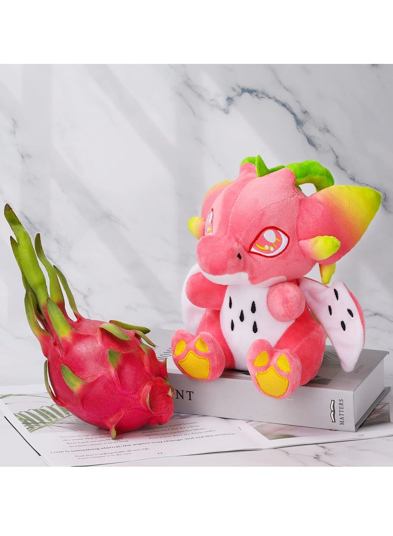 Dragon Fruit Plush Toy 22cm Red Stuffed Animal Pillow Doll Cartoon Soft Plush Figure Gift for Kids and Fans