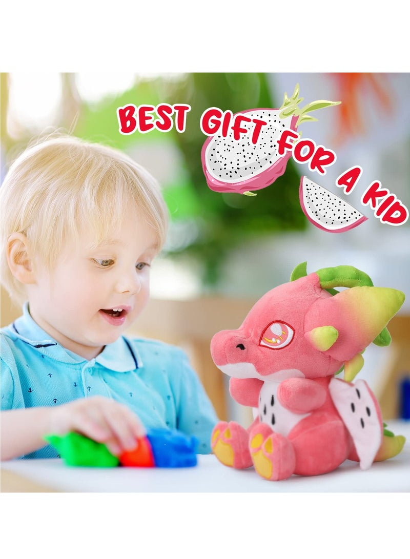 Dragon Fruit Plush Toy 22cm Red Stuffed Animal Pillow Doll Cartoon Soft Plush Figure Gift for Kids and Fans