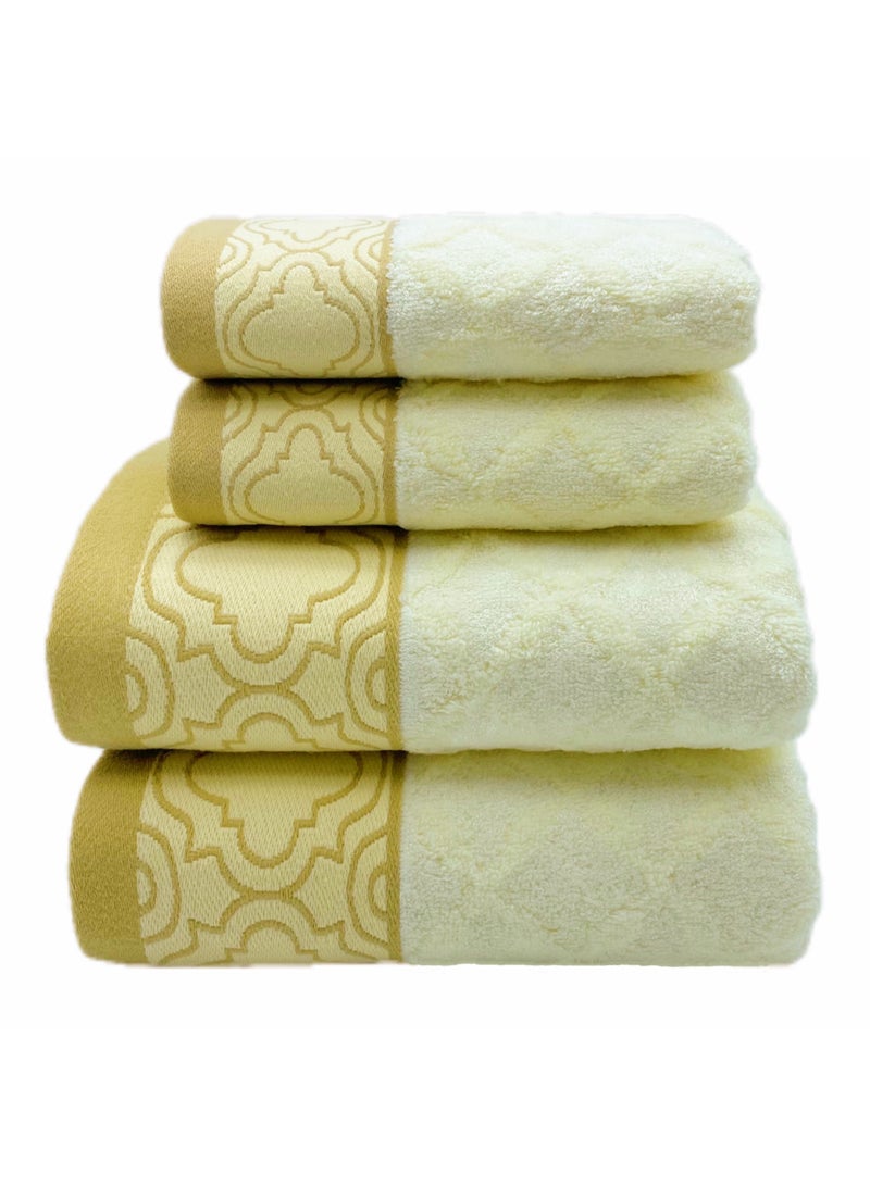 Soft and absorbent cotton thickened and quick drying luxury hotel bath towel set size 70 * 140cm environmentally friendly and durable bathroom daily home spa sports and travel (beige)