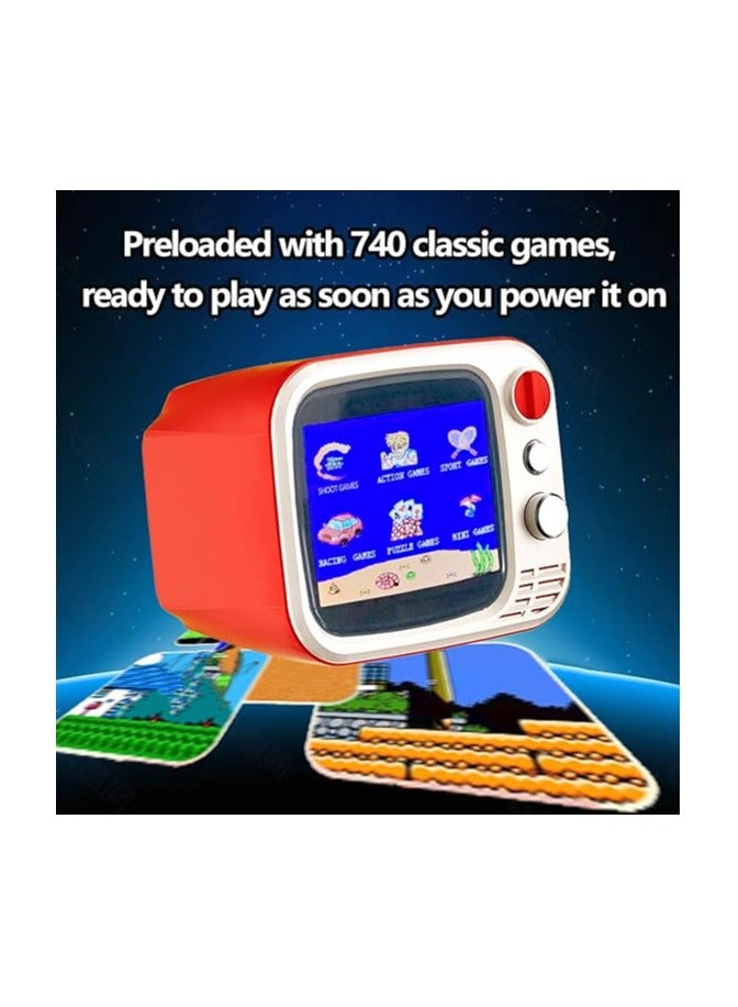 Portable Retro Game Console – 740 Built-in Classic Games, 3.5'' Screen, TV Output, Dual Controllers – Handheld Nostalgia for Kids & Adults