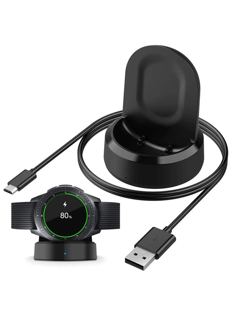 Charger for Samsung Galaxy Watch 42mm 46mm, Wireless Fast Charger Dock for Samsung Galaxy Smart Watch gear S3 Portable Charging Cradle Dock Charger stand with USB Cable