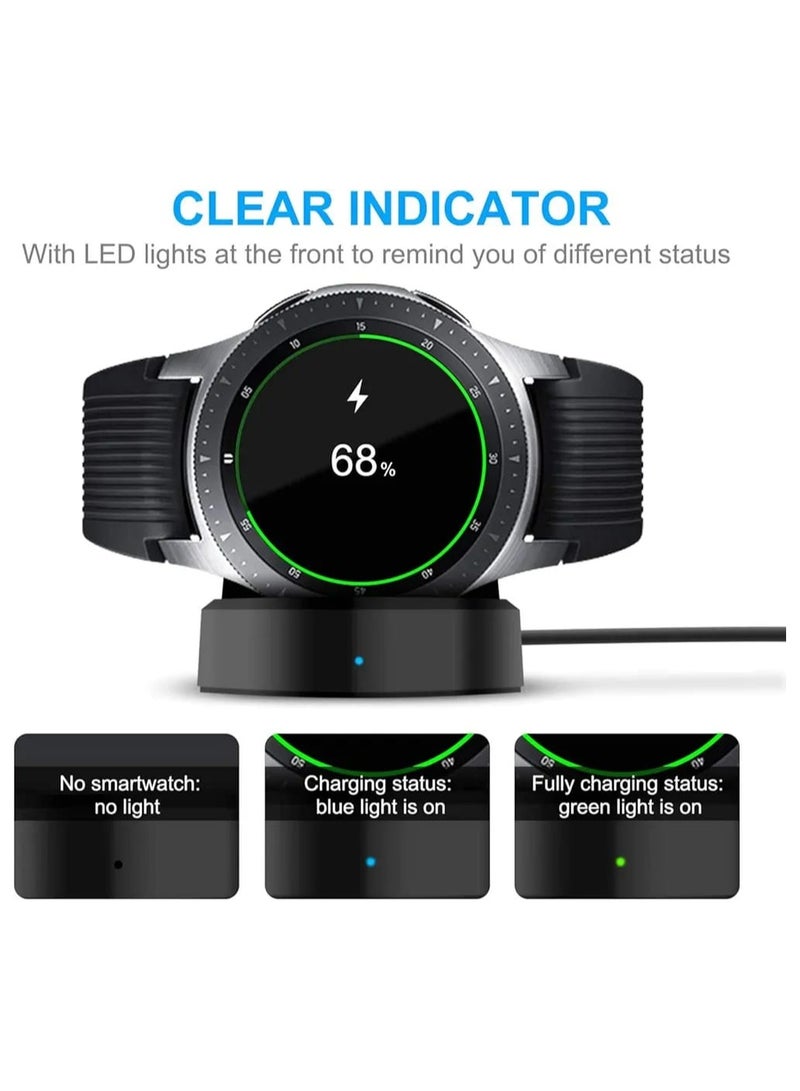 Charger for Samsung Galaxy Watch 42mm 46mm, Wireless Fast Charger Dock for Samsung Galaxy Smart Watch gear S3 Portable Charging Cradle Dock Charger stand with USB Cable