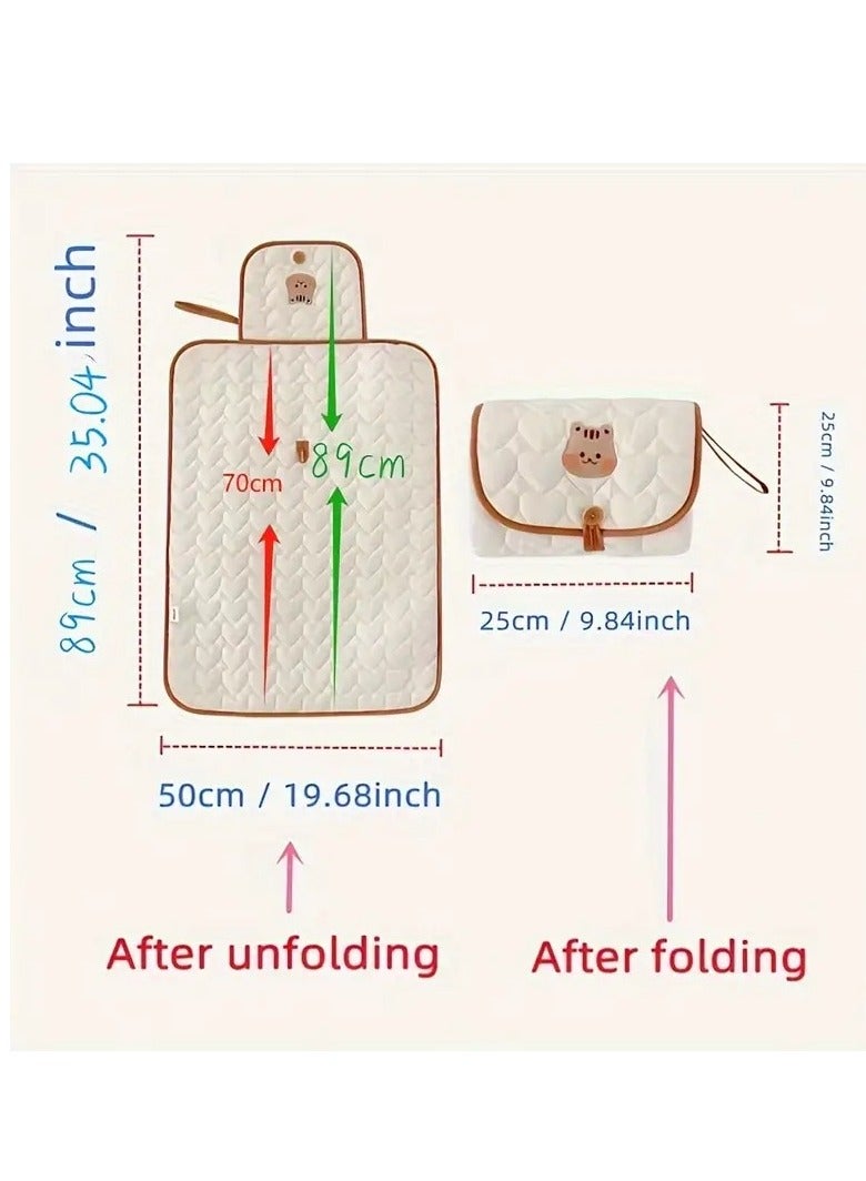 1pc Portable Diaper Changing Pad, Double-Sided Urine Pad, Foldable Nap Mat, And Baby Crib Mat With Lanyard - Perfect For Traveling Assorted