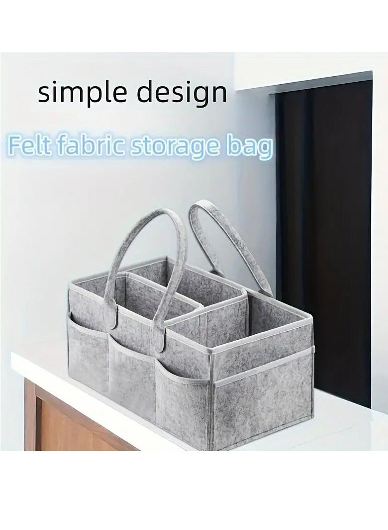 Large Capacity Mommy Felt Diaper Storage Bag - Spacious, Portable, and Easy-to-Clean Design for Organized Diaper Changing On-The-Go - Perfect for Outdoor Activities and Travel